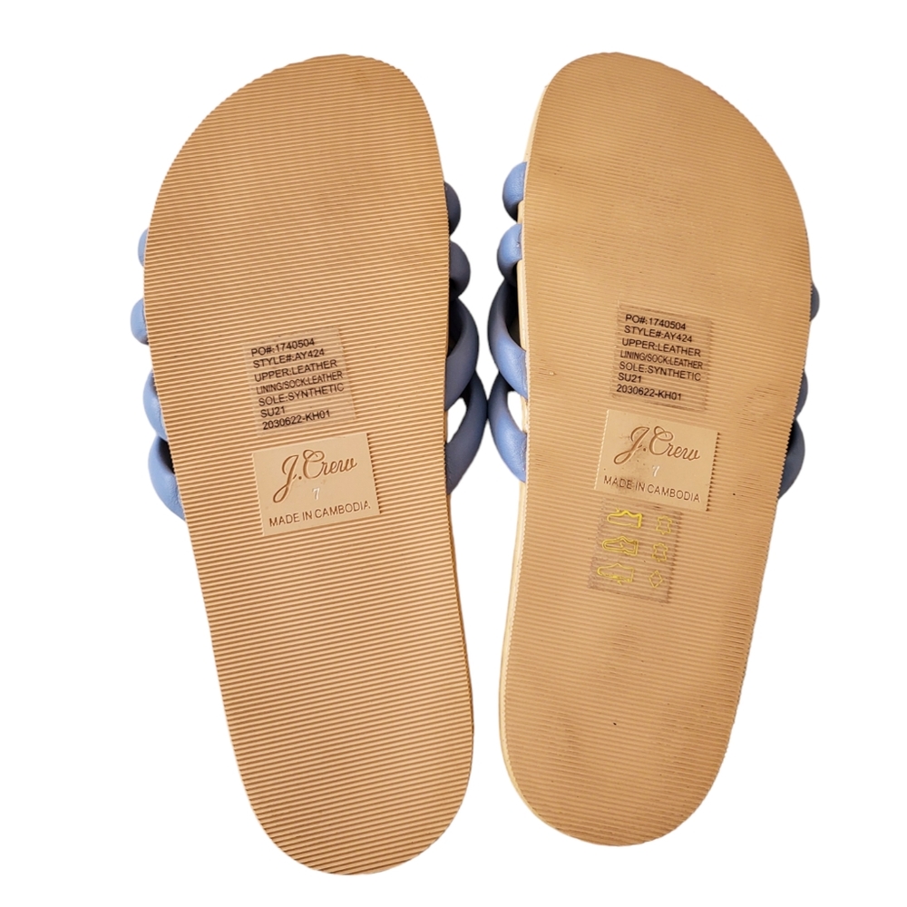 J. Crew Pacific Cushy Strap Leather Sandals in Baby Blue - Picture 4 of 4